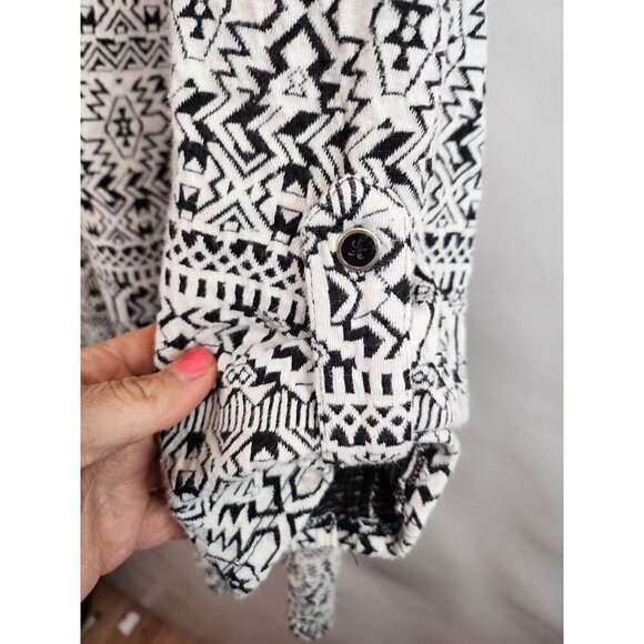 maurices Black White Jacquard Textured Tunic Mini Dress Plus Size 0X - Picture 4 of 8